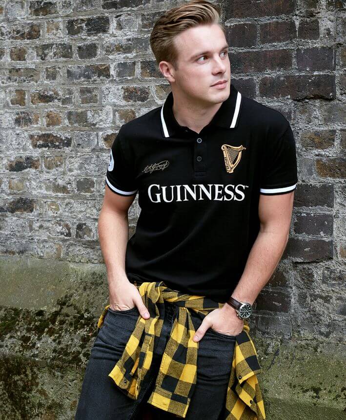 Schwarzes GUINNESS Polohemd mit  Guinness Logo XL