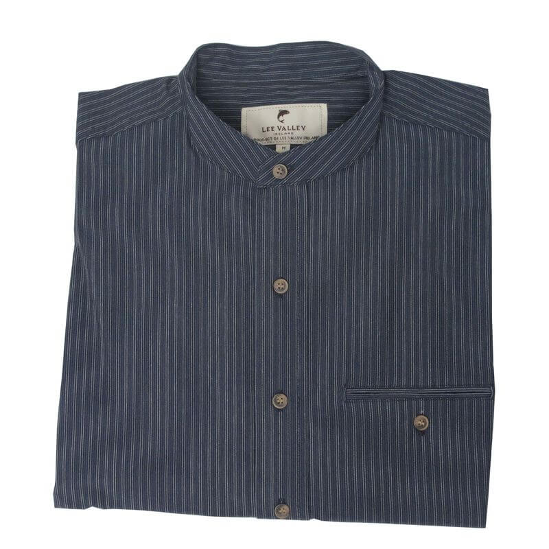 Irisches Herrenhemd aus glatter Baumwolle mit Stehkragen im Vintage Look XXXXL