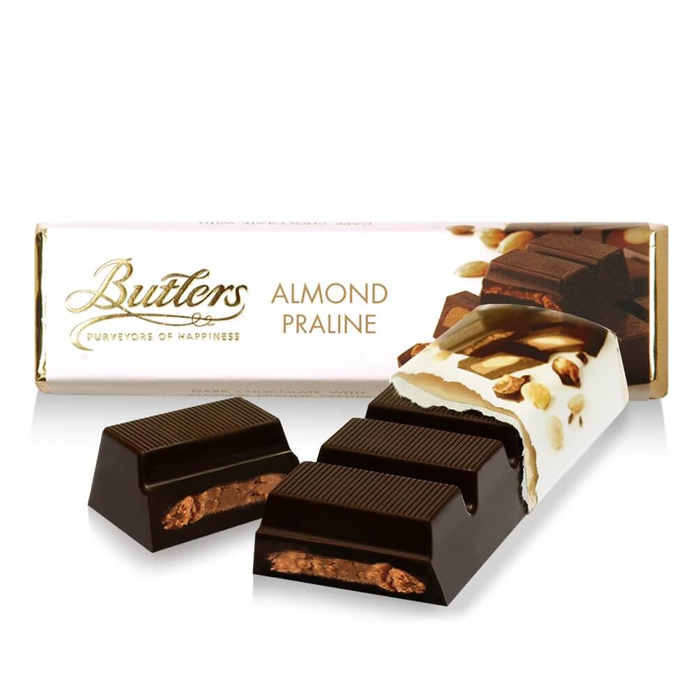 Butlers Irish Schokoladenriegel mit Mandelcreme Trüffelfüllung. 10 x 75g Grosspackung. MHD: 30.10.25