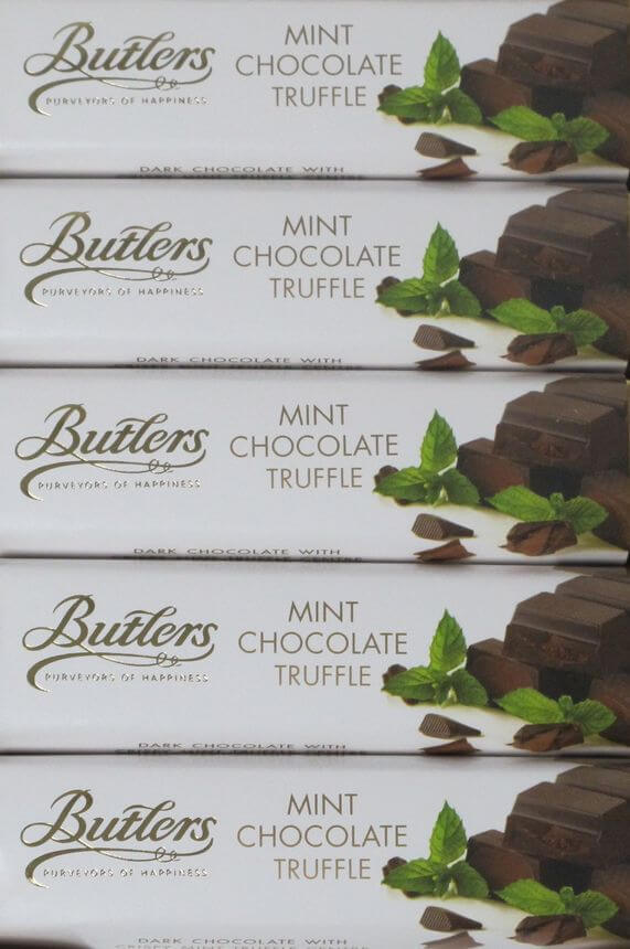 Butlers Irish Schokoladenriegel mit Minzcreme-Trüffelfüllung  10 x75g MHD: 08.09.2026