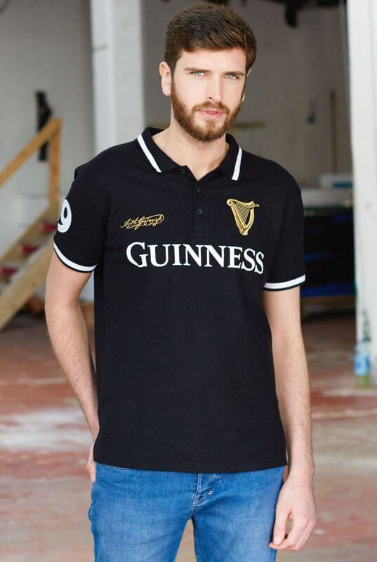 Schwarzes GUINNESS Polohemd mit  Guinness Logo XL